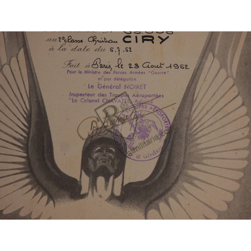 French Parachutist Diploma Indochina 1952