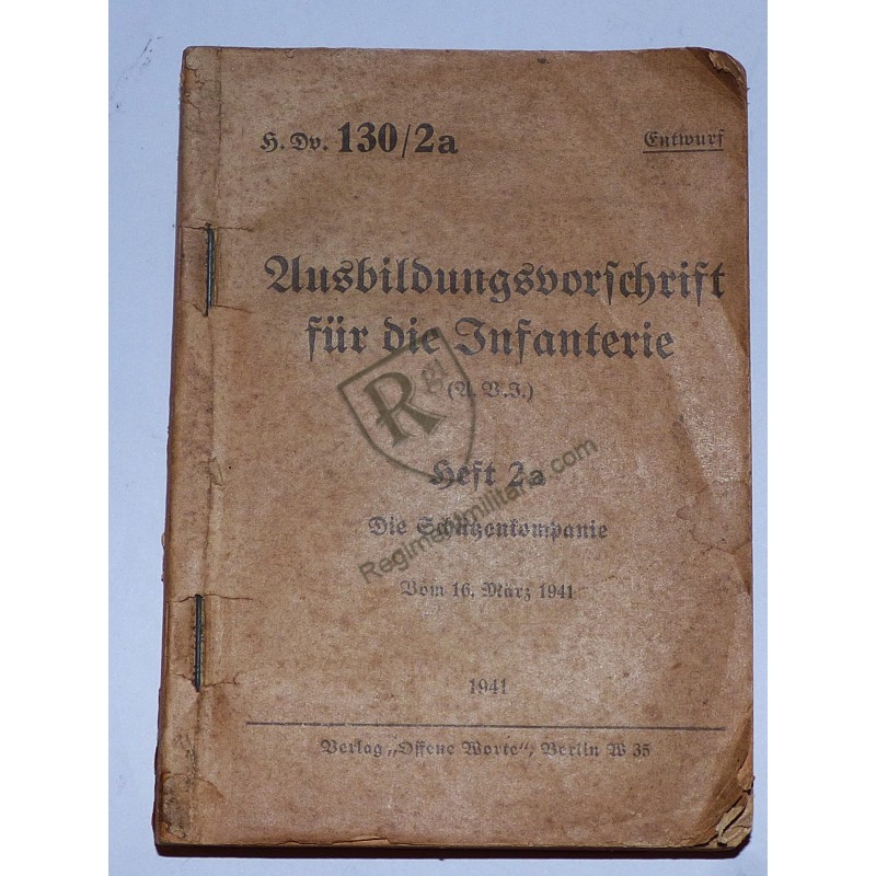 Manuel d'instruction Infanterie Heer 1941
