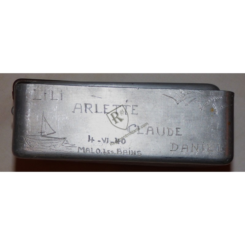 POW - Dunkirk June 1940 - Exceptional engraved mess tin