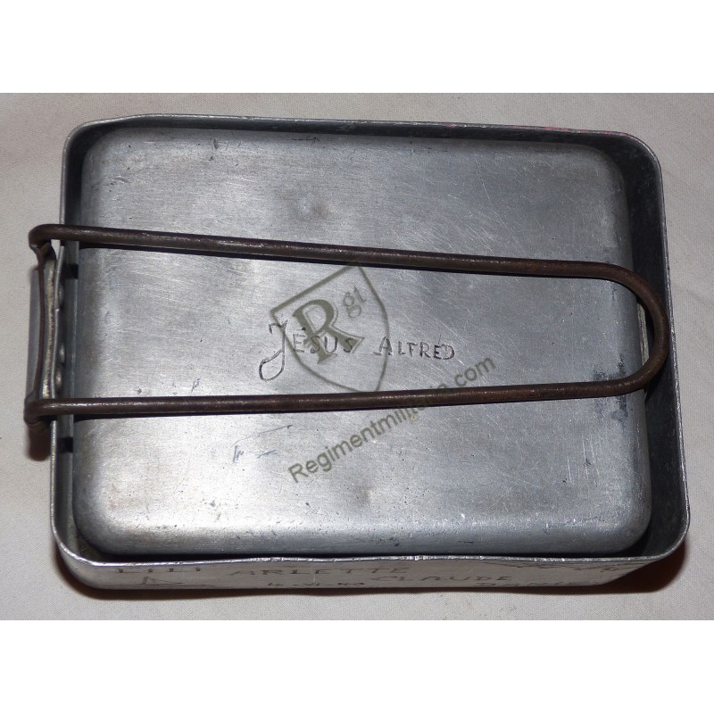 POW - Dunkirk June 1940 - Exceptional engraved mess tin