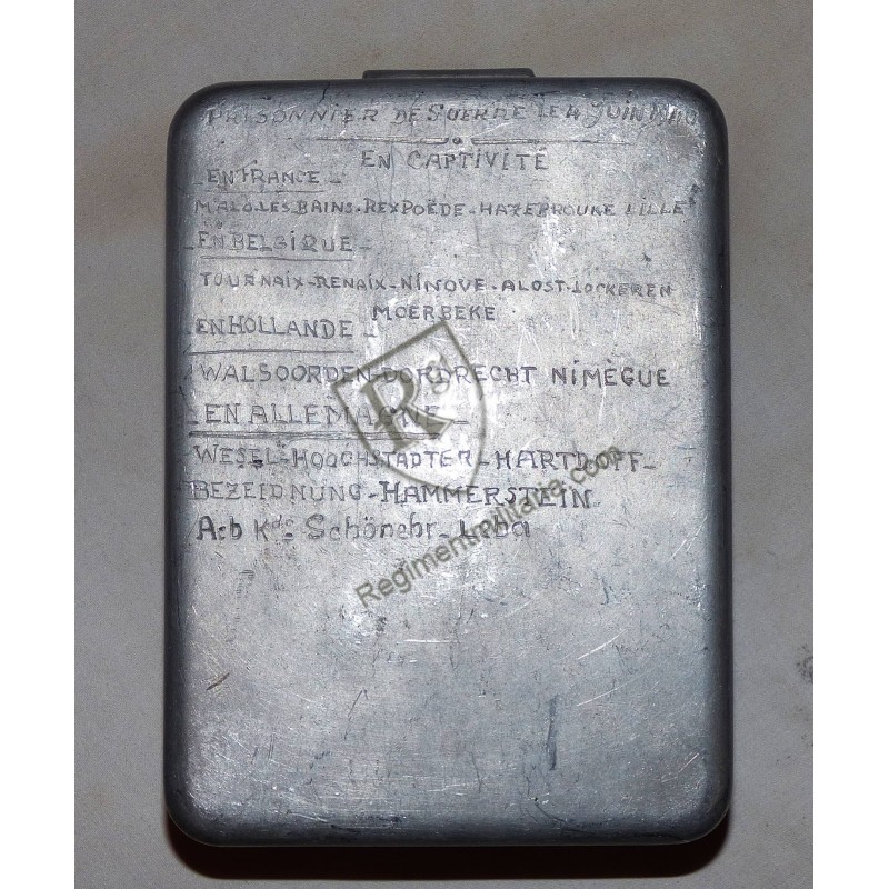 POW - Dunkirk June 1940 - Exceptional engraved mess tin