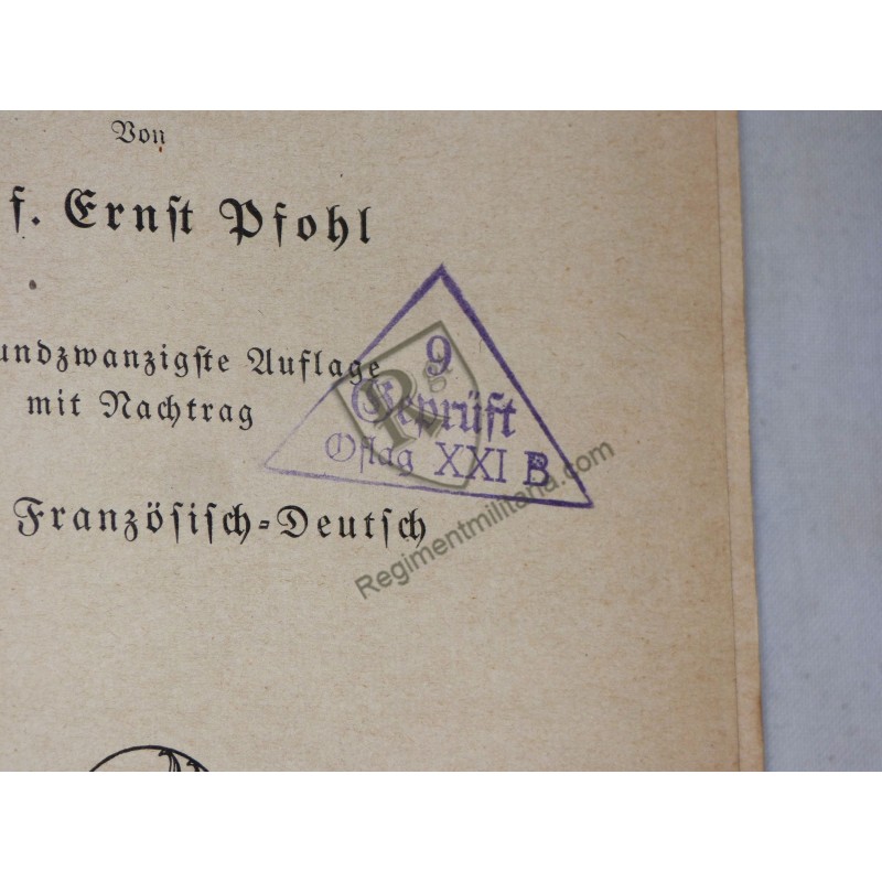 POW - French/German Dictionary OFLAG XXI B