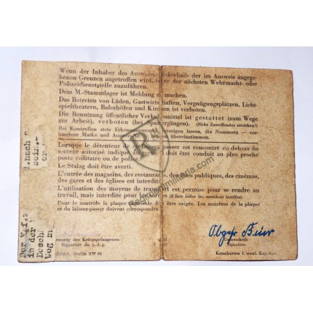 Prisonnier de guerre - Laissez-passer Stalag II D