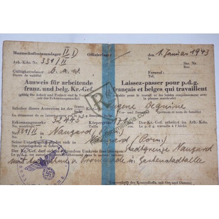 Prisonnier de guerre - Laissez-passer Stalag II D