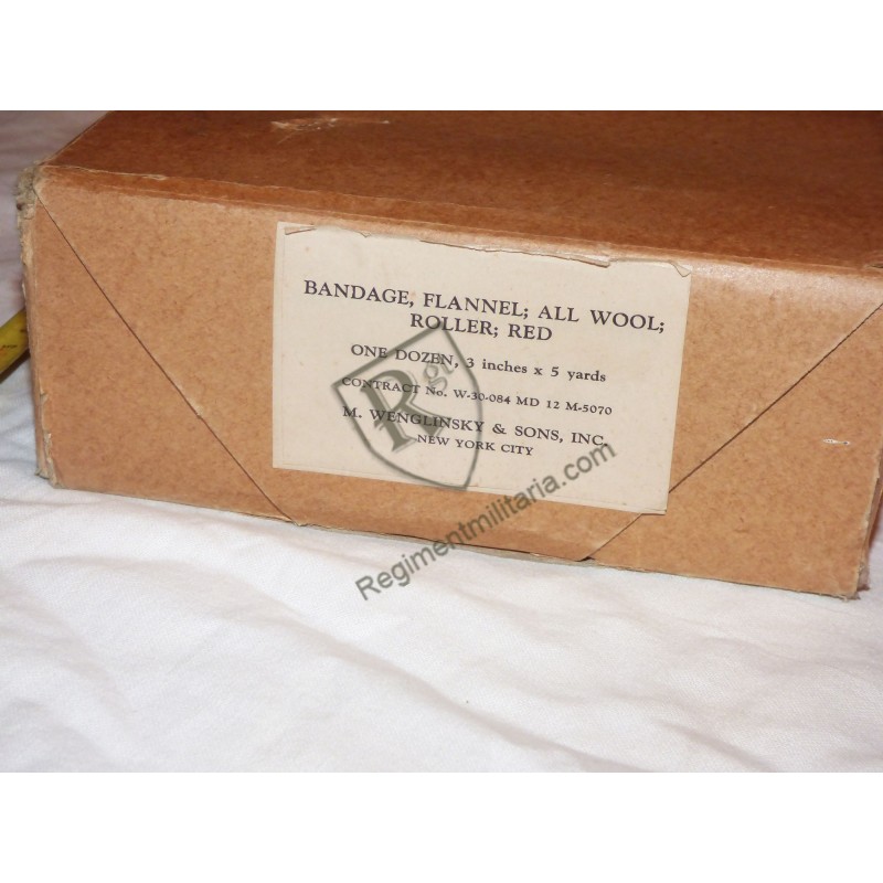 Grosse boite de 12 bandages  Medical Dept - US ARMY WW2