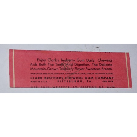 CLARKS TEABERRY Chewing gum  - US ARMY WW2