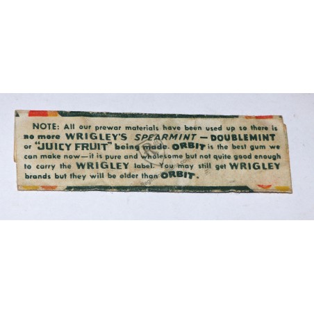 ORBIT Chewing gum  - US ARMY WW2