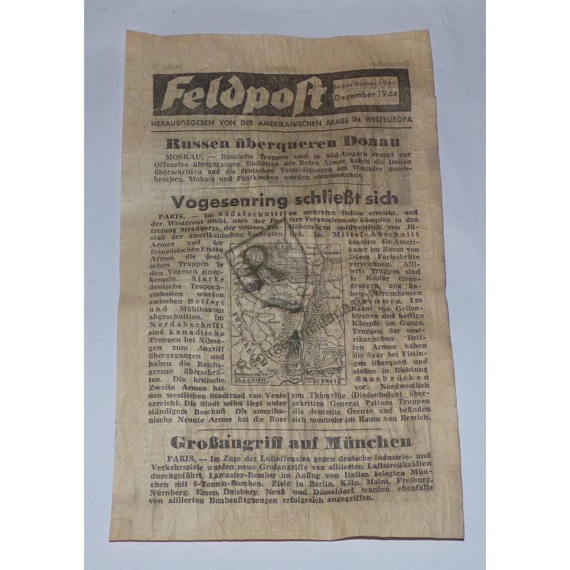 WWII US leaflet, Feldpost, number 12