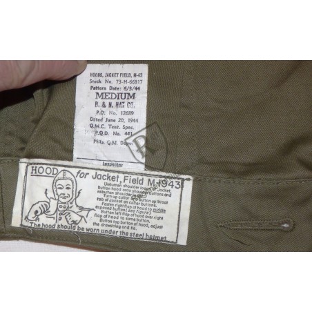 Capuche Veste M-43 datée 1944 US ARMY