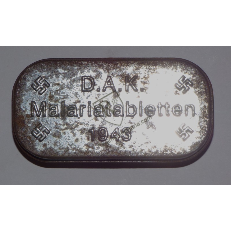 Box of malaria tablets, Afrika Korps 1943
