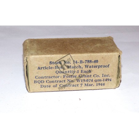 Boxed Waterproof 1944 match holder tube - US ARMY- USAAF