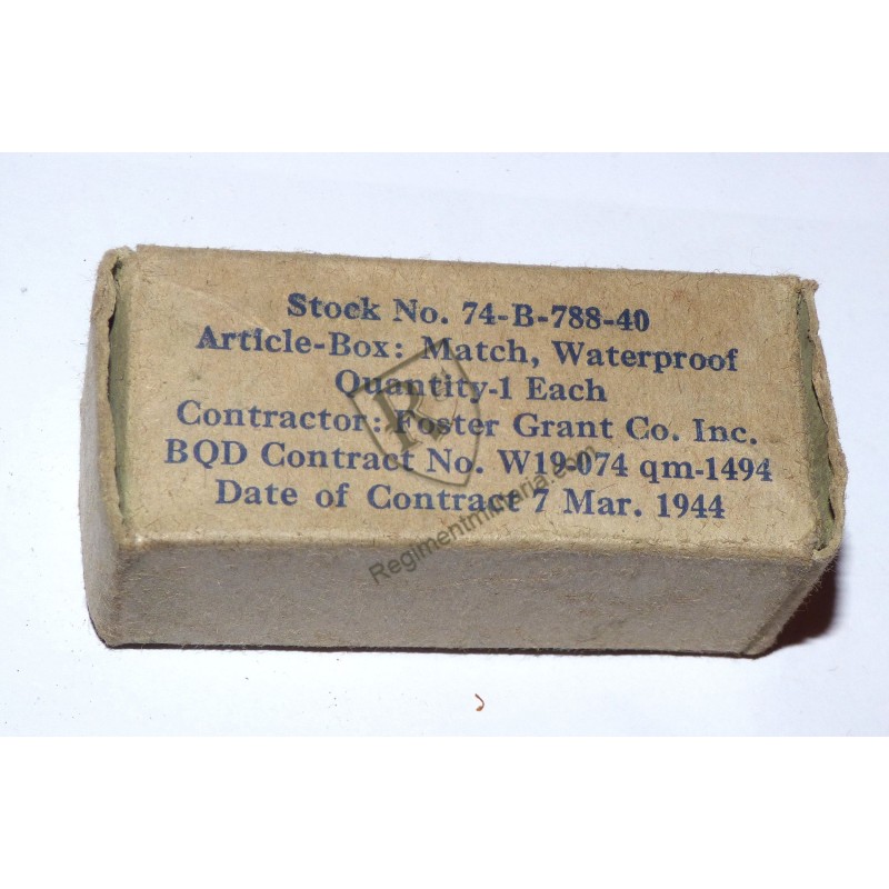 Boxed Waterproof 1944 match holder tube - US ARMY- USAAF