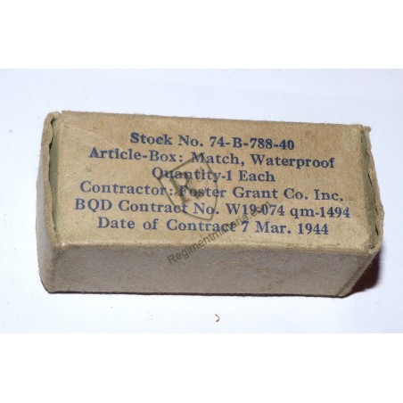 Boxed Waterproof 1944 match holder tube - US ARMY- USAAF