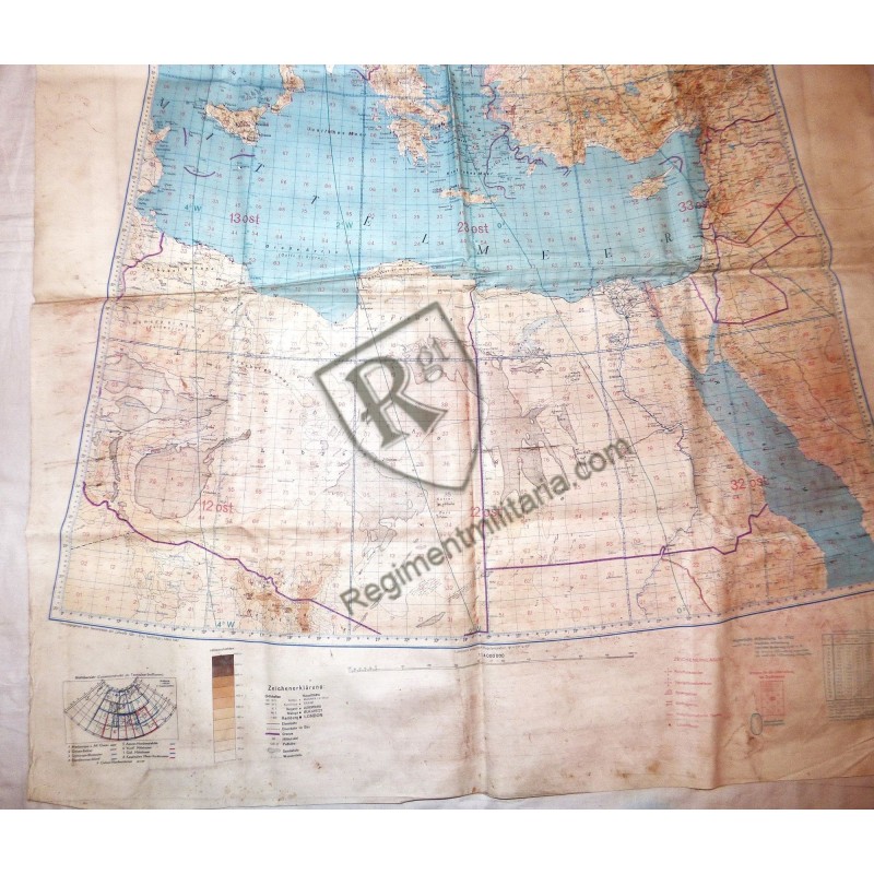 Carte pilote Luftwaffe Afrika korps 1942