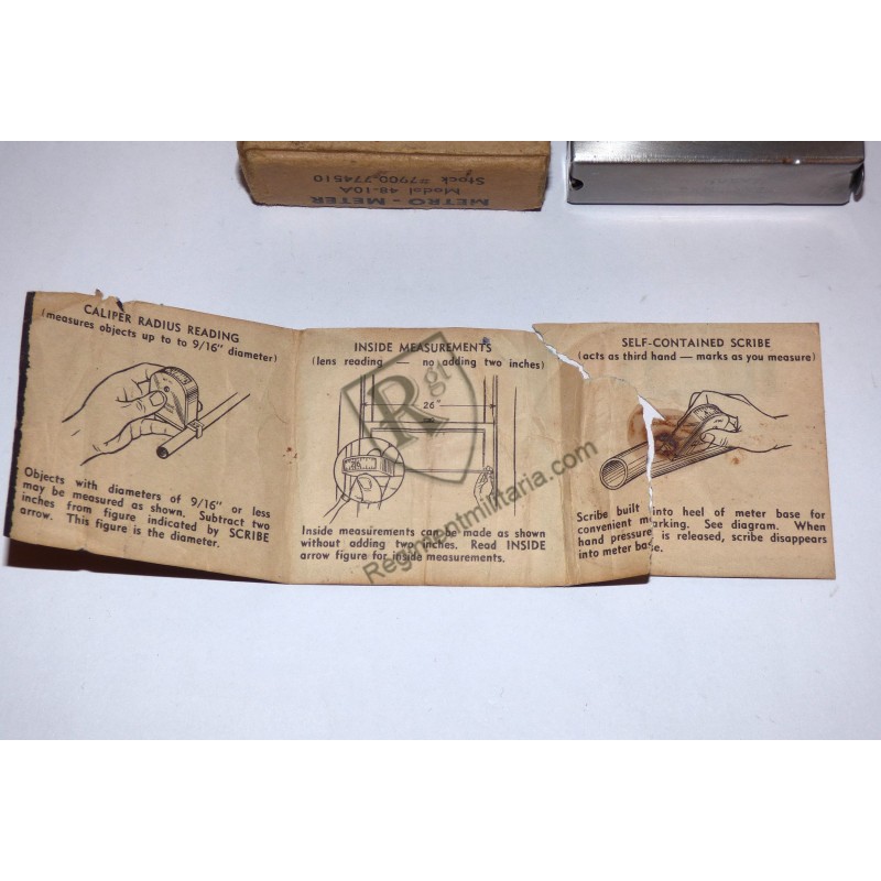 Boxed Metro-meter flexible steel rule US ARMY