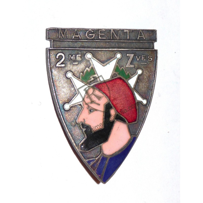 Badge  2nd ZOUAVE MAGENTA