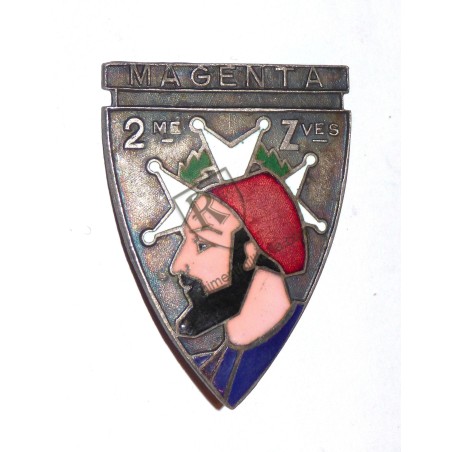 Badge  2nd ZOUAVE MAGENTA