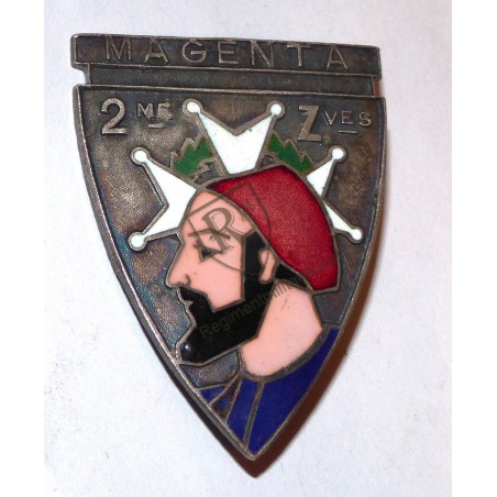 Badge  2nd ZOUAVE MAGENTA