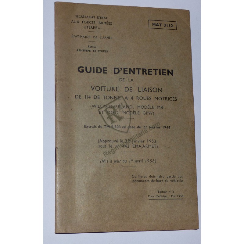 Original JEEP WILLYS logbook