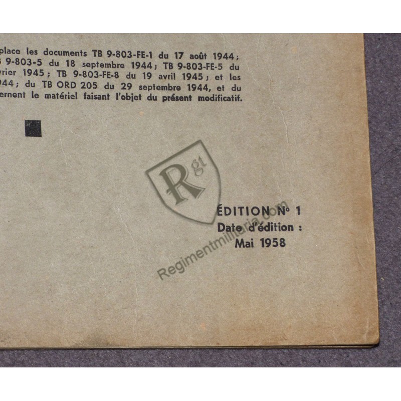 JEEP Amendment C1 TM 9-803 French technical manual