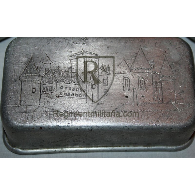 Aluminum mess kit dated 1937.