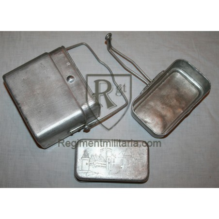 Aluminum mess kit dated 1937.