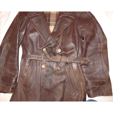 1940s civilian three-quarter length leather jacket
