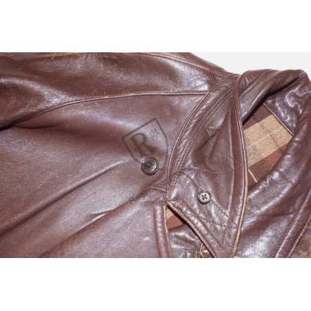 1940s civilian three-quarter length leather jacket
