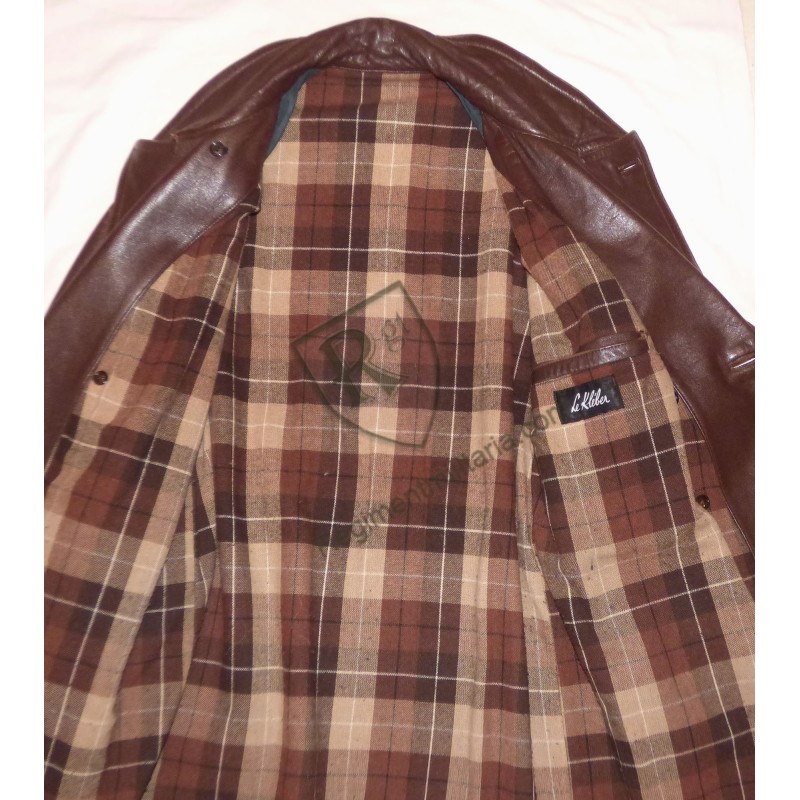 1940s civilian three-quarter length leather jacket