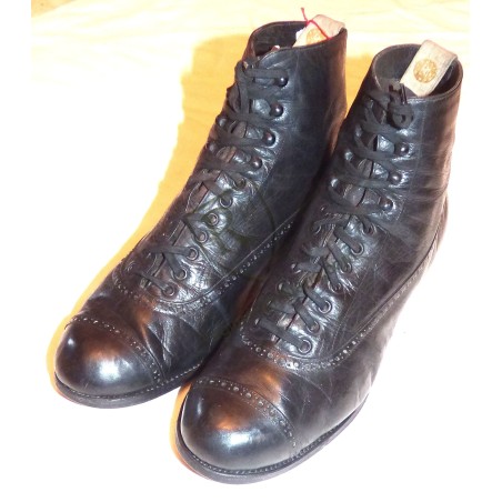 Edwardian era brand officer's leather shoes