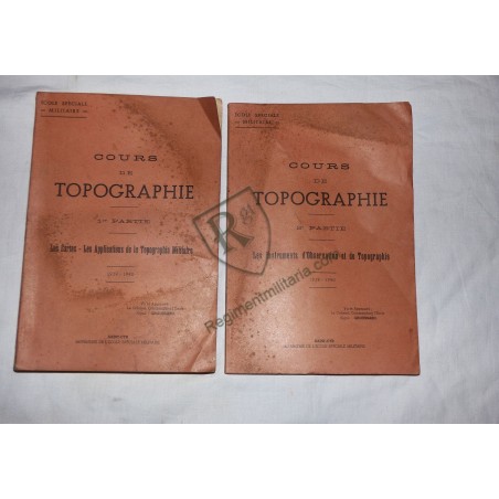 French Topography Course, 2 volumes, 1939-1940.