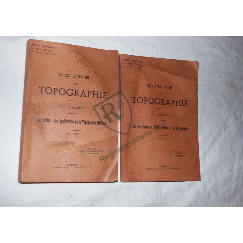 French Topography Course, 2 volumes, 1939-1940.