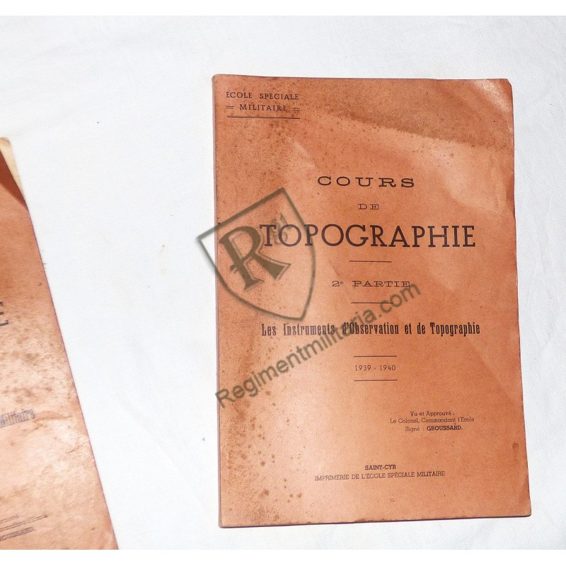 French Topography Course, 2 volumes, 1939-1940.