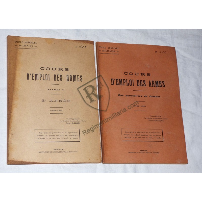 French Weapons Use Course, 2 volumes, 1939-1940.