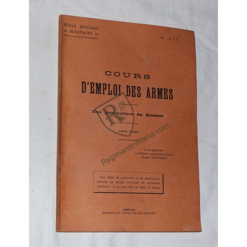 French Weapons Use Course, 2 volumes, 1939-1940.