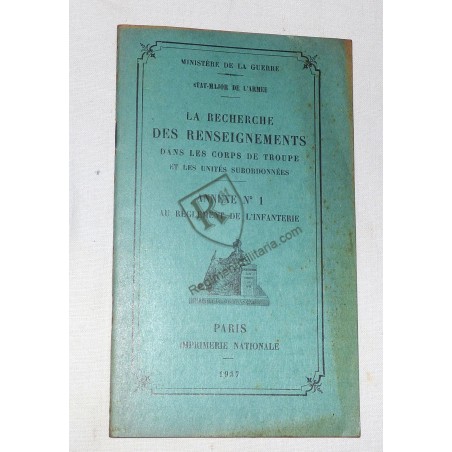 France 40 - Cours recherche renseignement 1937
