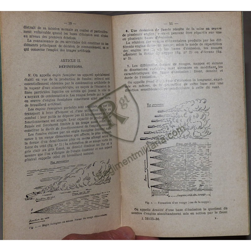 French Instruction on Portable Smoke Devices 1936