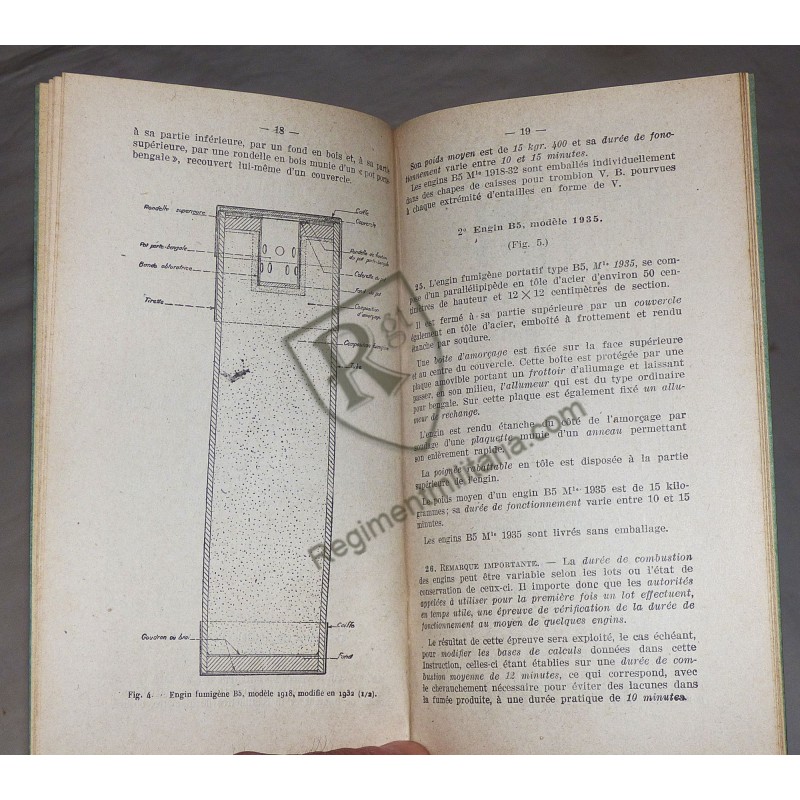 French Instruction on Portable Smoke Devices 1936
