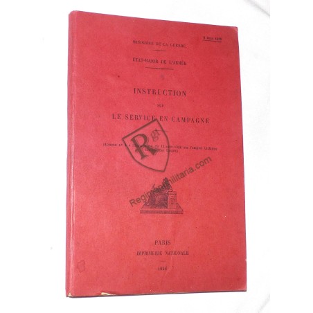 France 40 - Cours service en campagne 1938