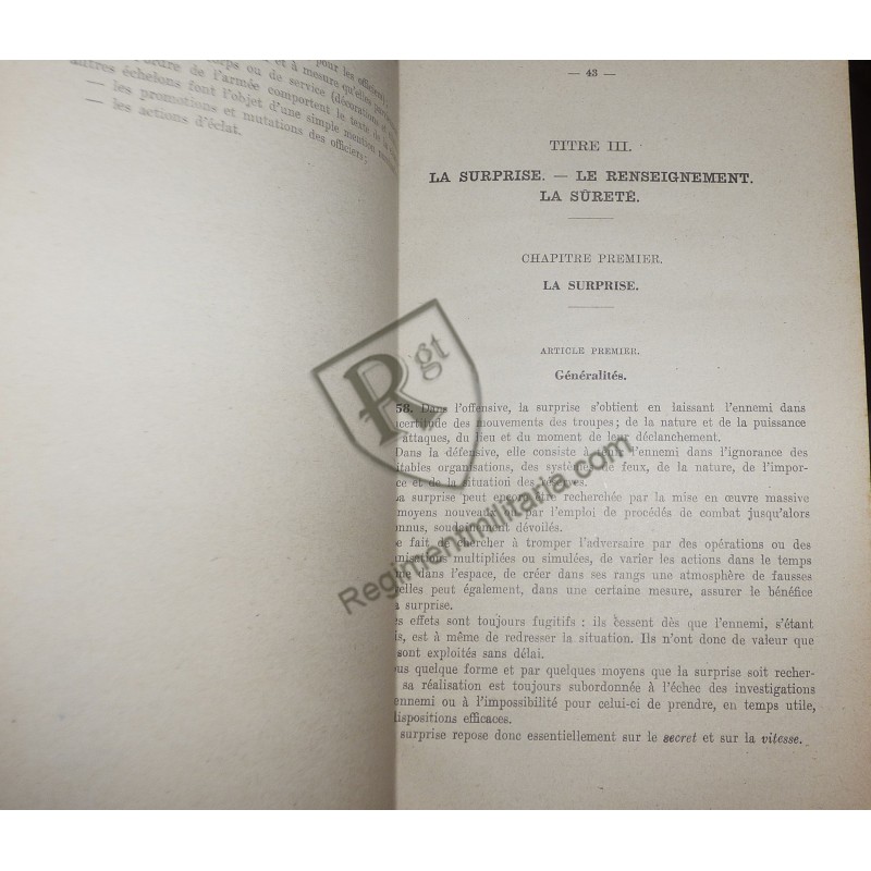 France 40 - Cours service en campagne 1938