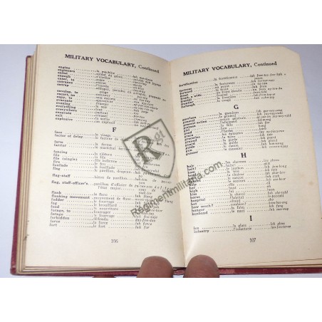 WW1 US ARMY Guide conversation Français / US