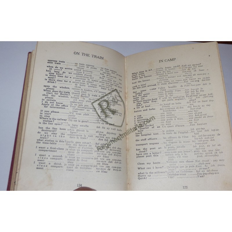 WW1 US ARMY Guide conversation Français / US