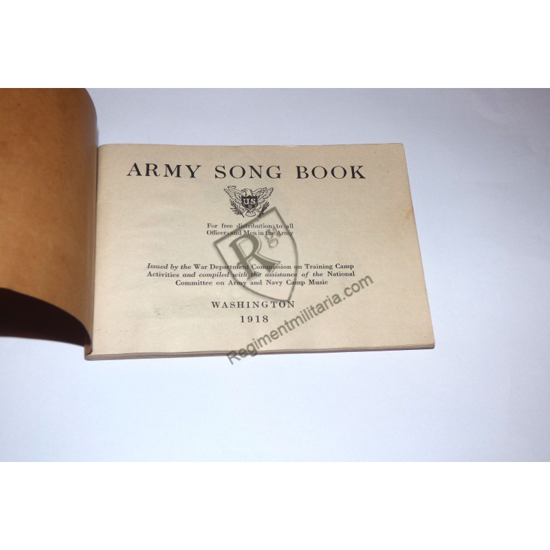 WW1 US ARMY Livret de chants 1918