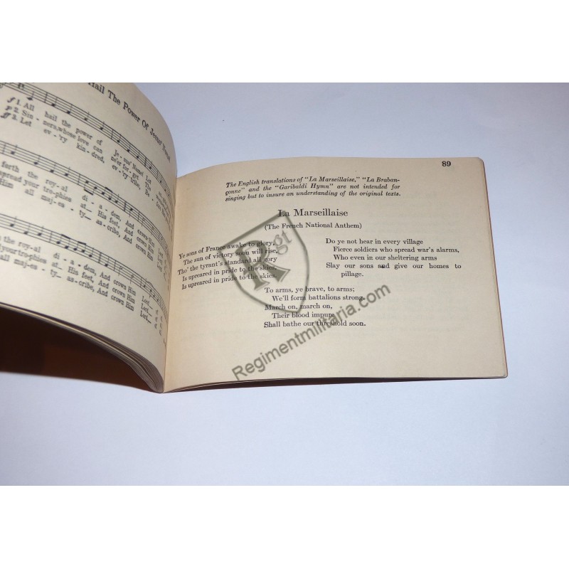 WWI US Army song book dated 1918