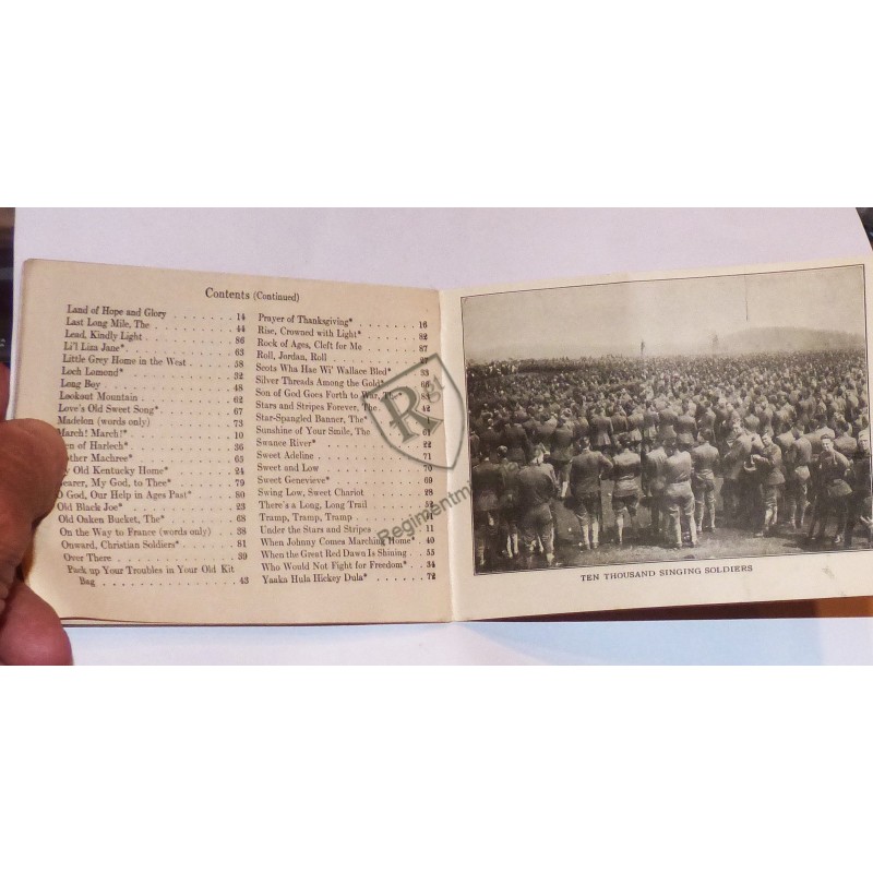 WW1 US ARMY Livret de chants 1918
