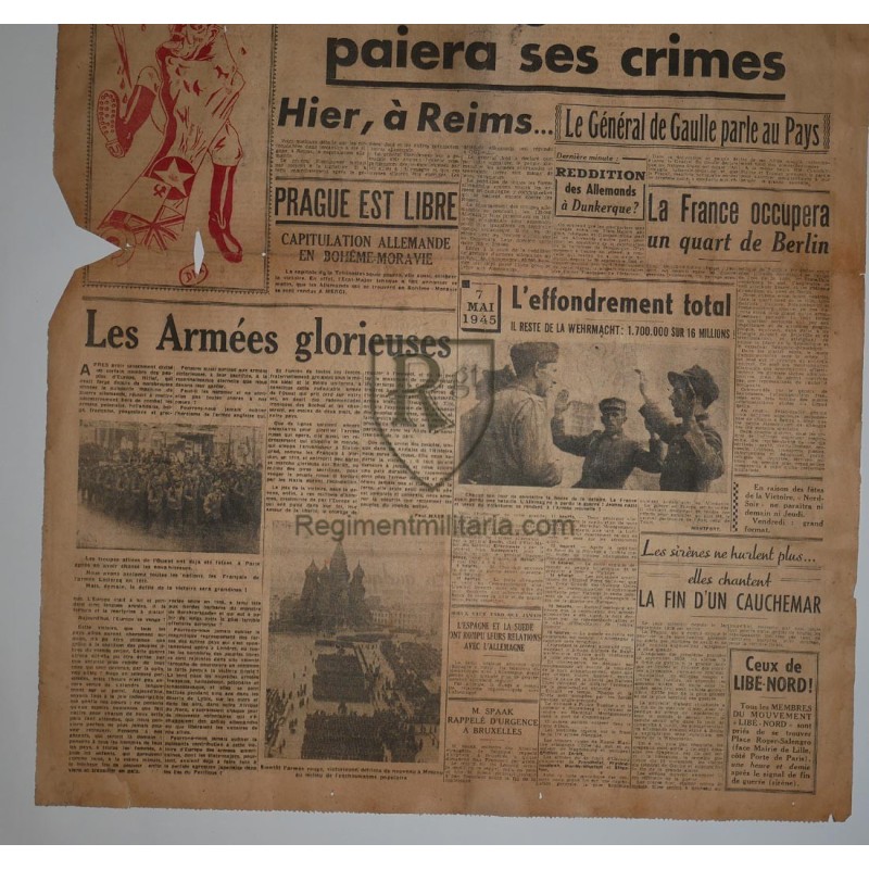 Journal Victoire 9 mai 1945.