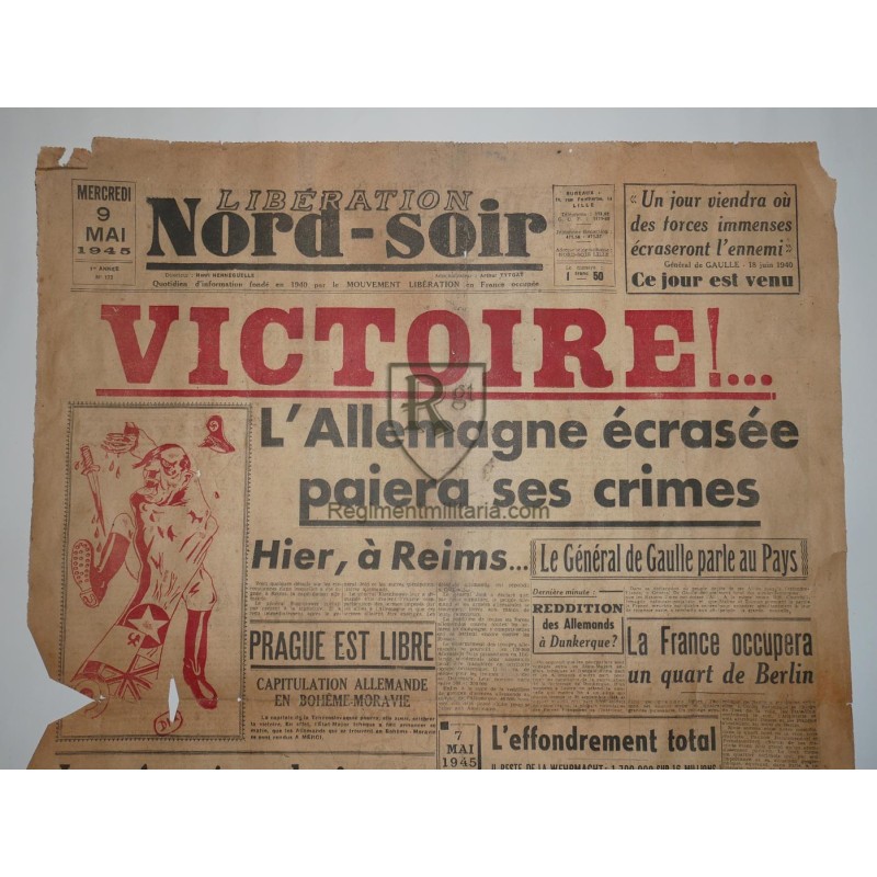 Journal Victoire 9 mai 1945.