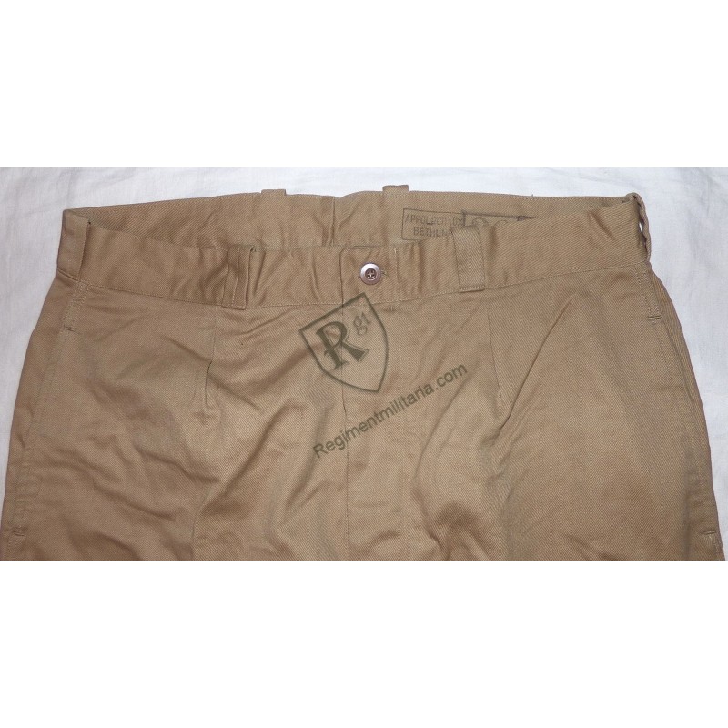 Beige canvas trousers, Model 45, dated 1953.