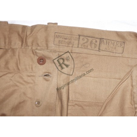 Beige canvas trousers, Model 45, dated 1953.