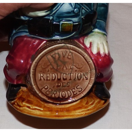 French soldier majolica pitcher, late 19th century
